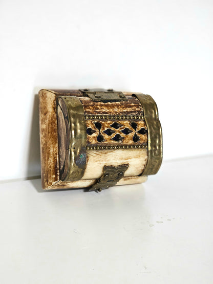 Camel Bone Brass Lined Pill Box