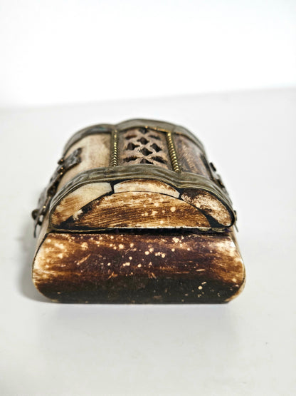 Camel Bone Brass Lined Pill Box