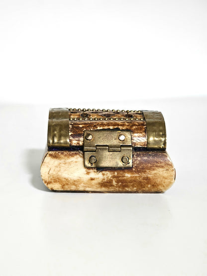 Camel Bone Brass Lined Pill Box