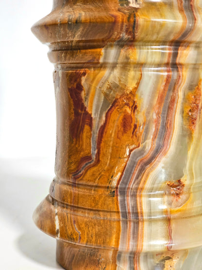 Banded Onyx Marble Lidded Jar