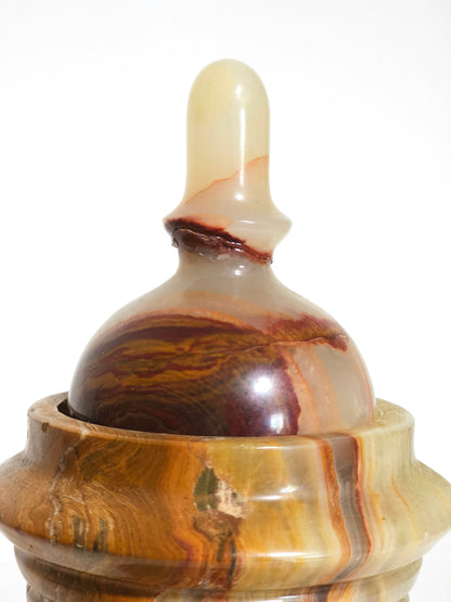 Banded Onyx Marble Lidded Jar