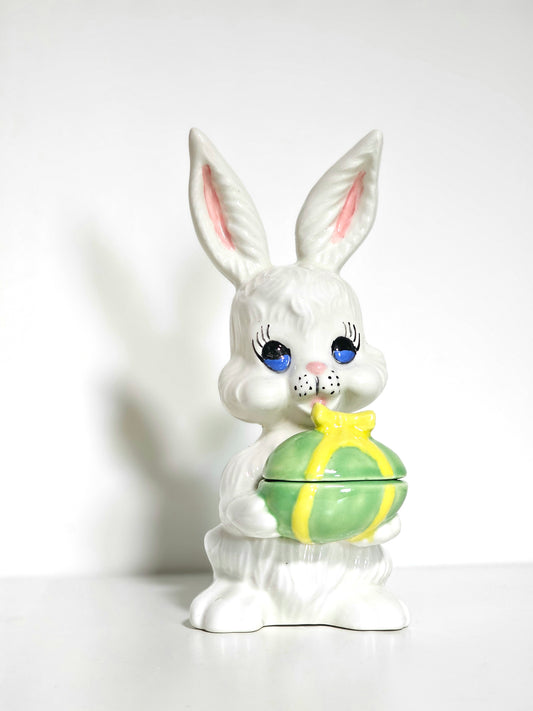Ceramic Bunny Jelly-Bean Lidded Dish