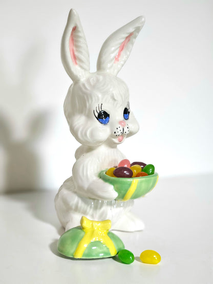 Ceramic Bunny Jelly-Bean Lidded Dish