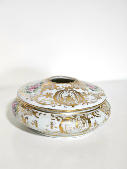 Handpainted Porcelain Victorian Hair Receiver