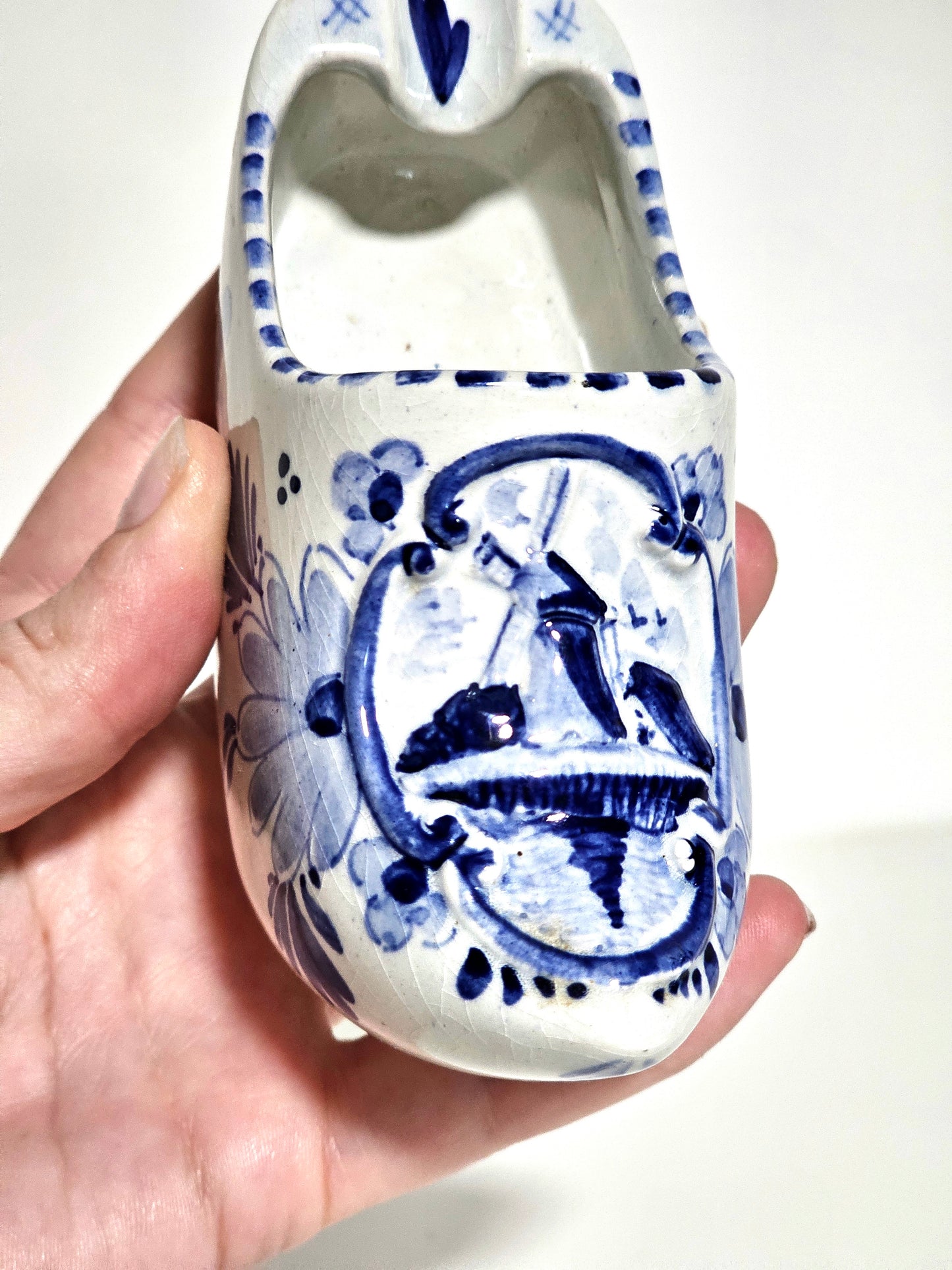 Handpainted Delft Blue Clog Ashtray
