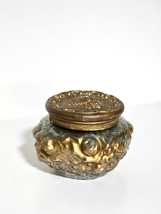Married Antique Goofus Glass Vanity Box
