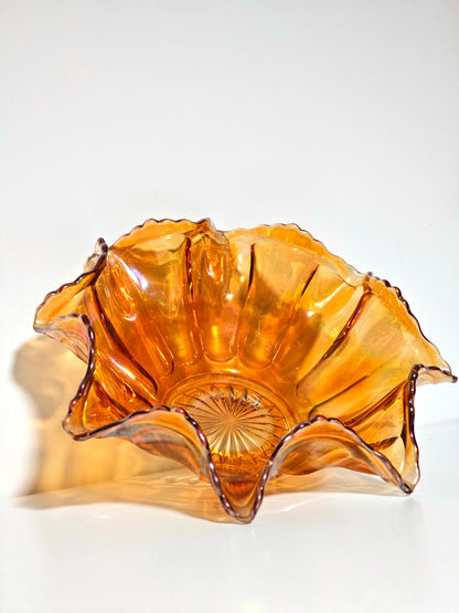 Imperial Crimped Berry Carnival Glass Bowl c. 1904