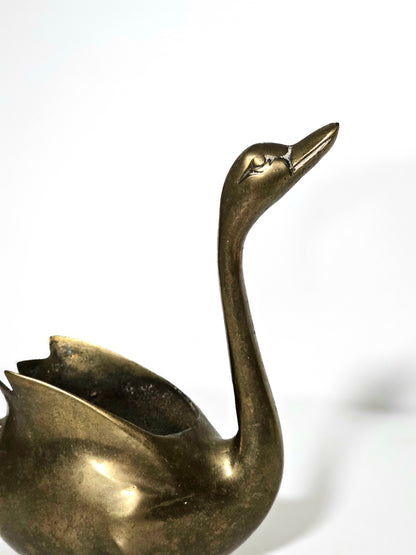 Brass Swan Planter