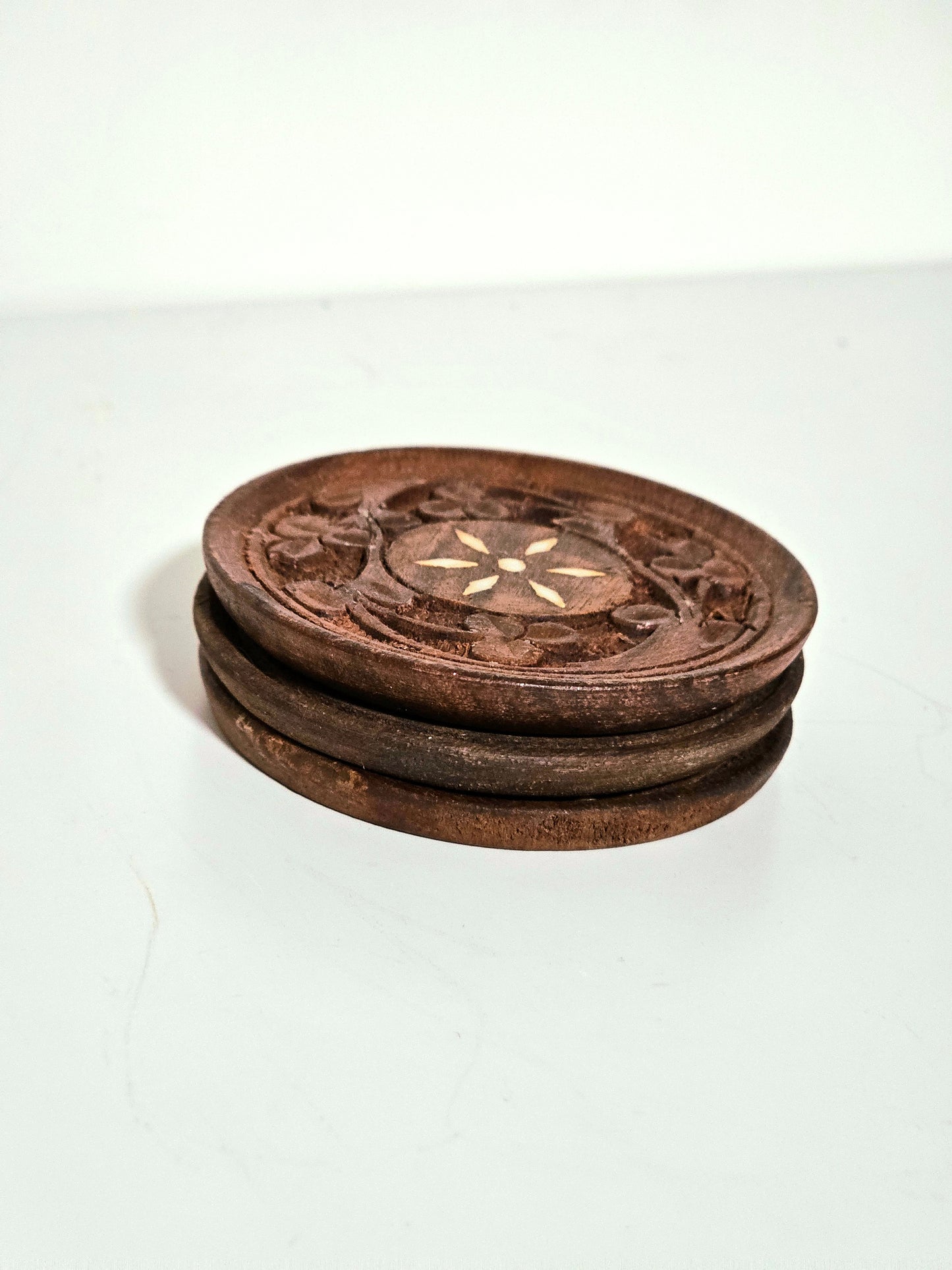 Three Wooden Tea Coasters