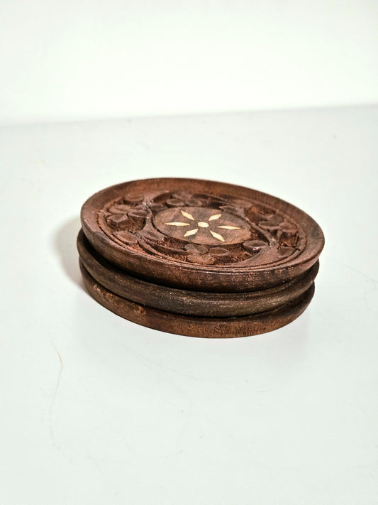 Three Wooden Tea Coasters