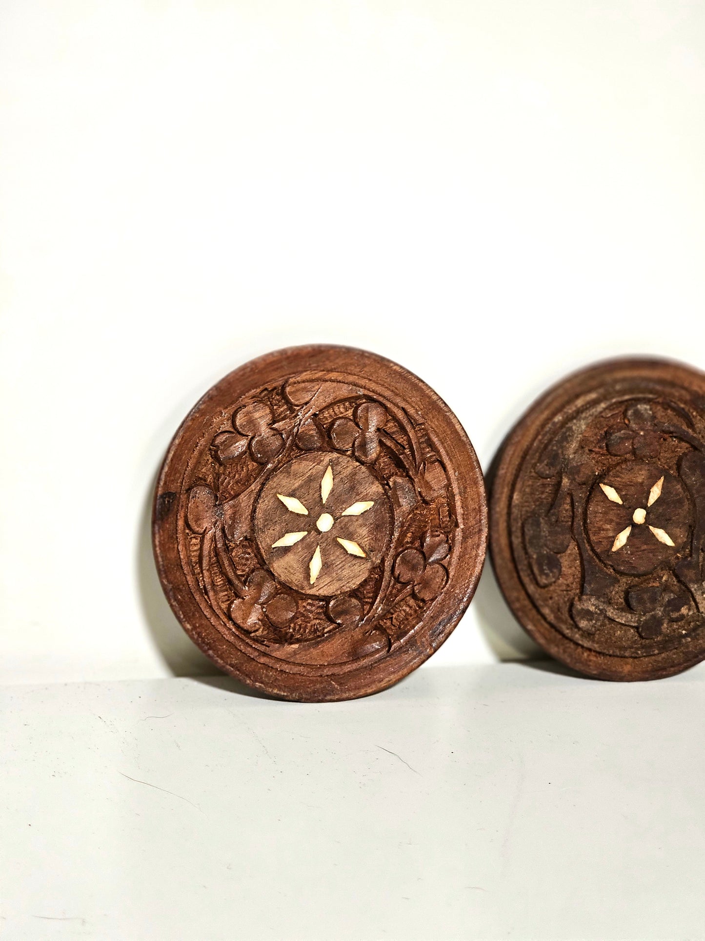 Three Wooden Tea Coasters