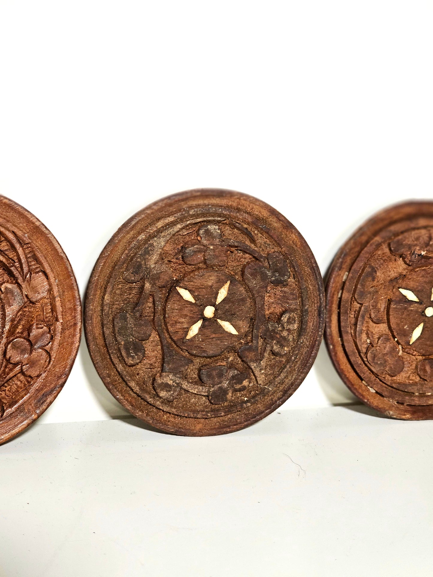 Three Wooden Tea Coasters