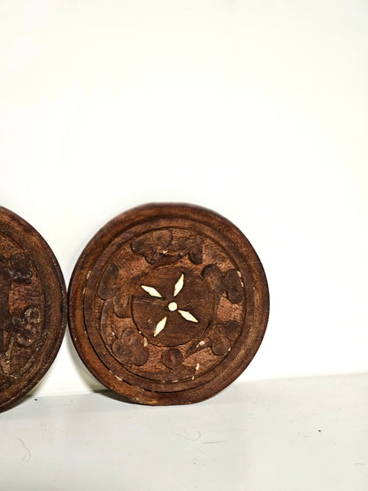 Three Wooden Tea Coasters