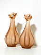 Unique Pair of Dusty Rose Swung Vases