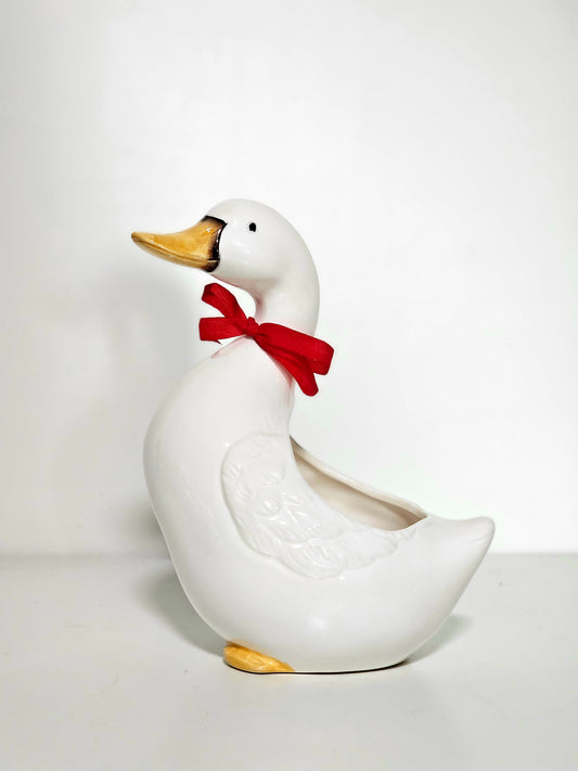 Duck with Bow Planter