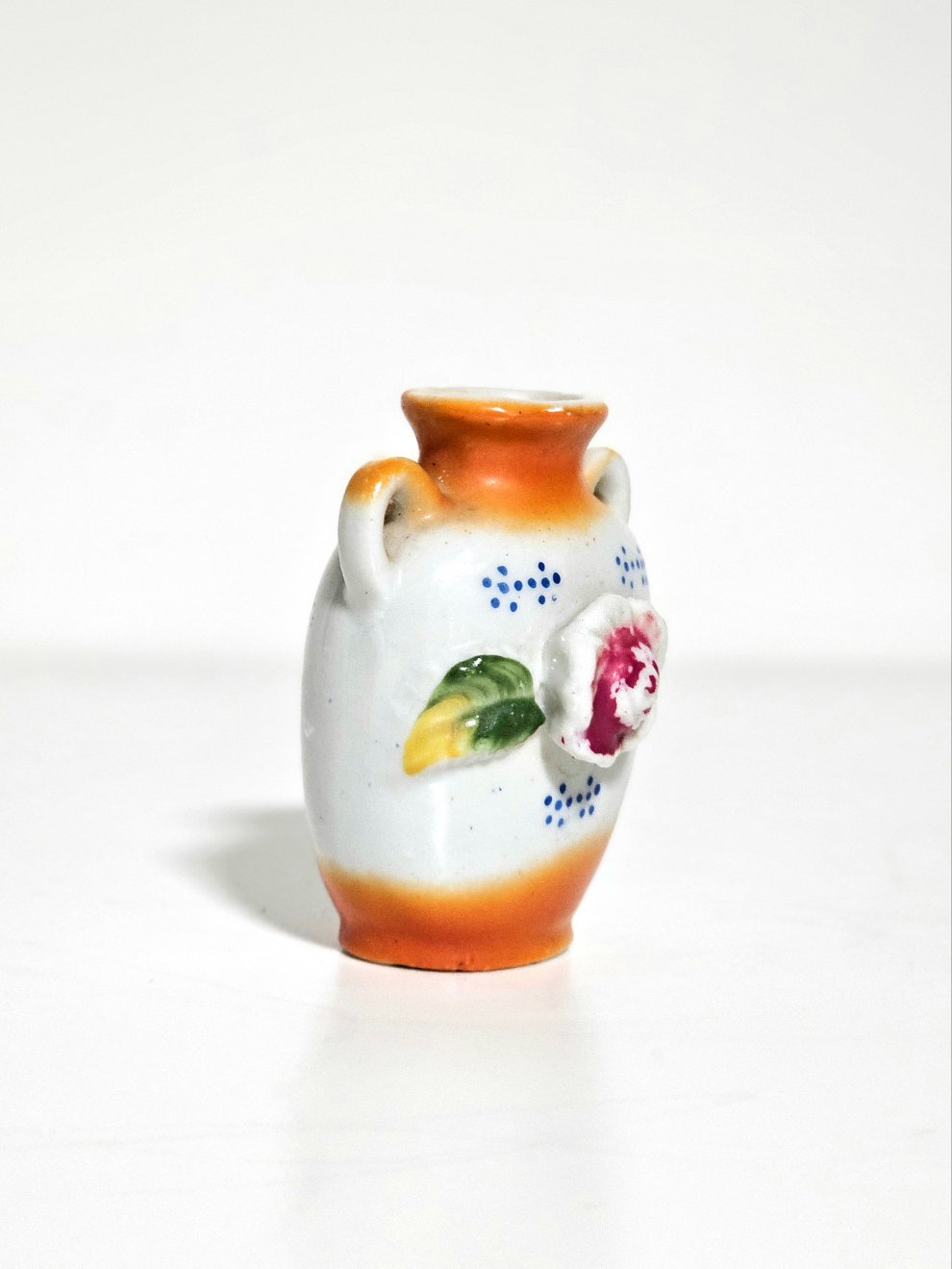 Miniature Porcelain Vase in Orange