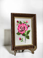 Pink Rose Embroidery Crewel