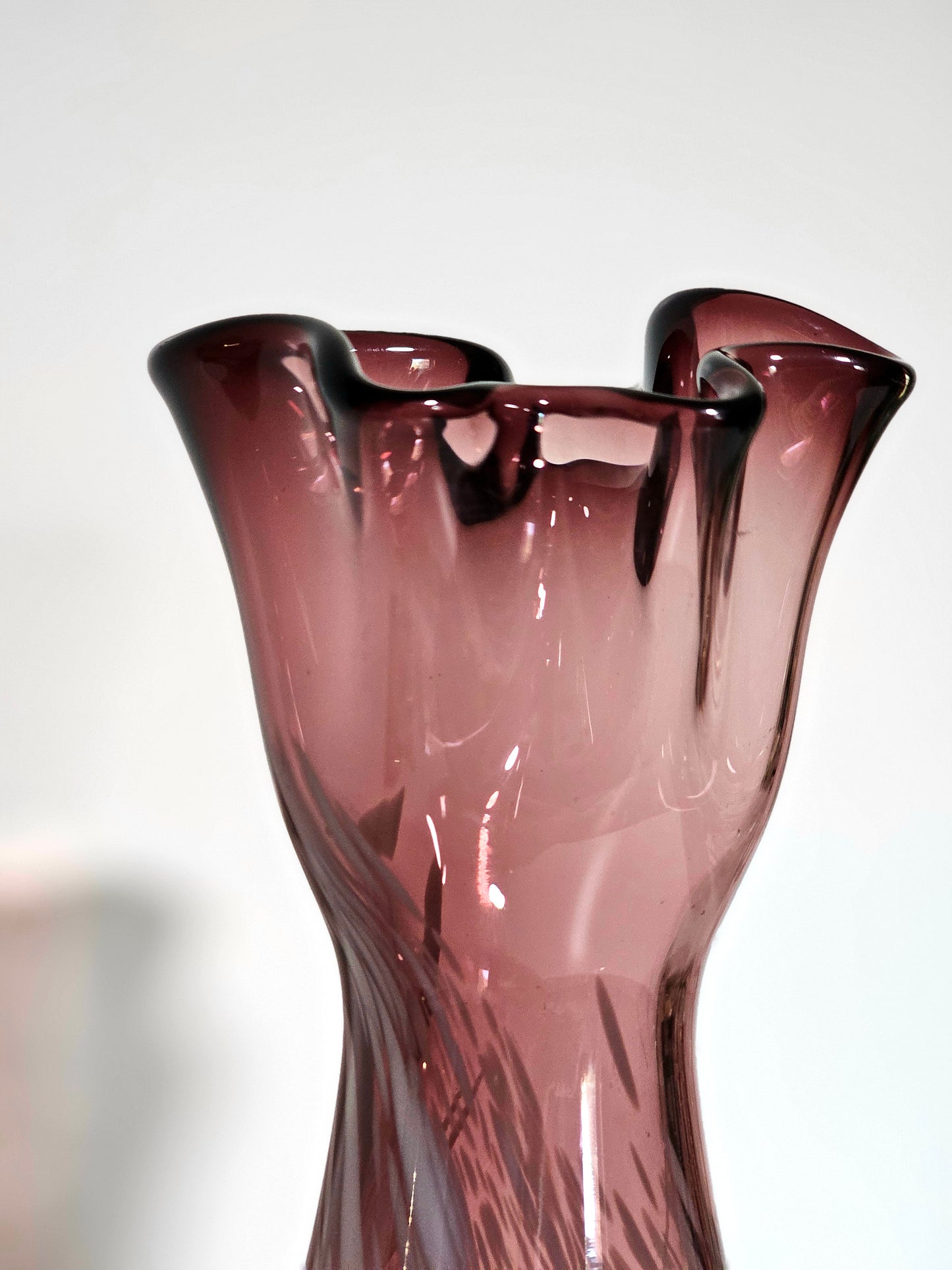 Hand-blown Amethyst Handmercheif Vase