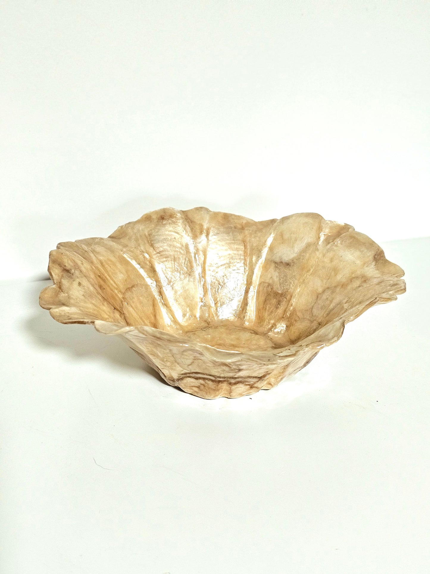 Vintage Capiz Shell Sunflower Nesting Bowls