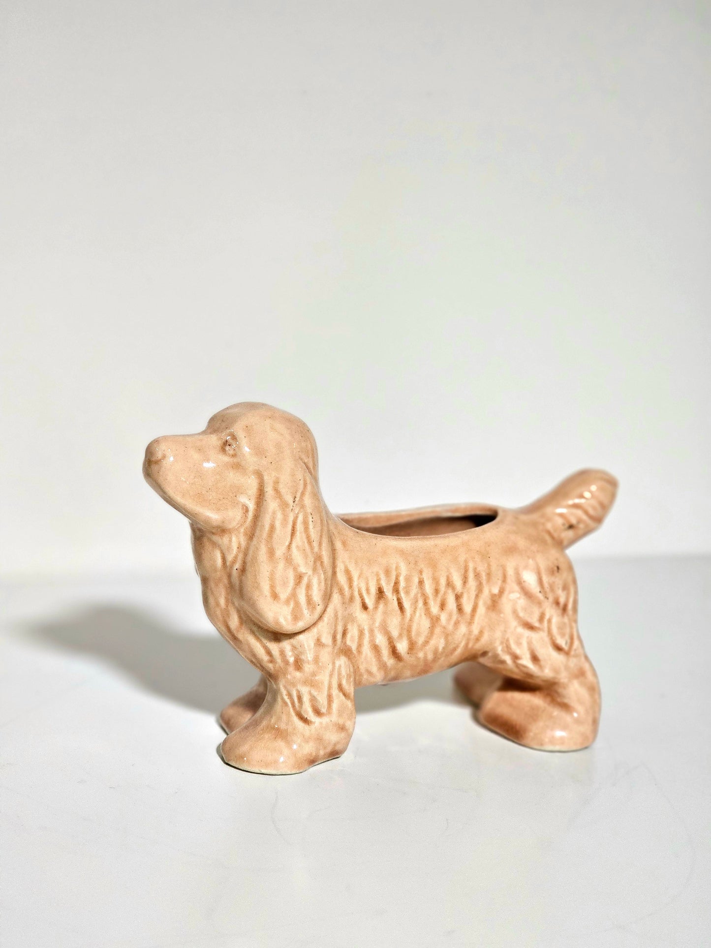 Early American Pottery Ceramic Cocker Spaniel Planter