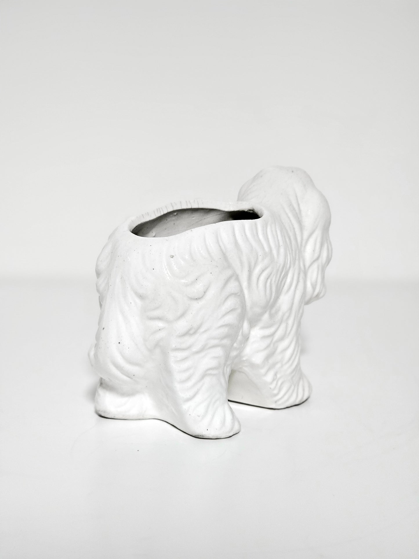 White Ceramic Cocker Spaniel Planter