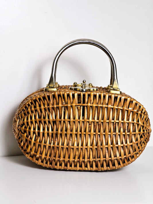 1960's Koret Oversize Wicker Purse