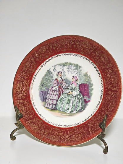 Imperial Salem 23k Gold Burgundy Plates