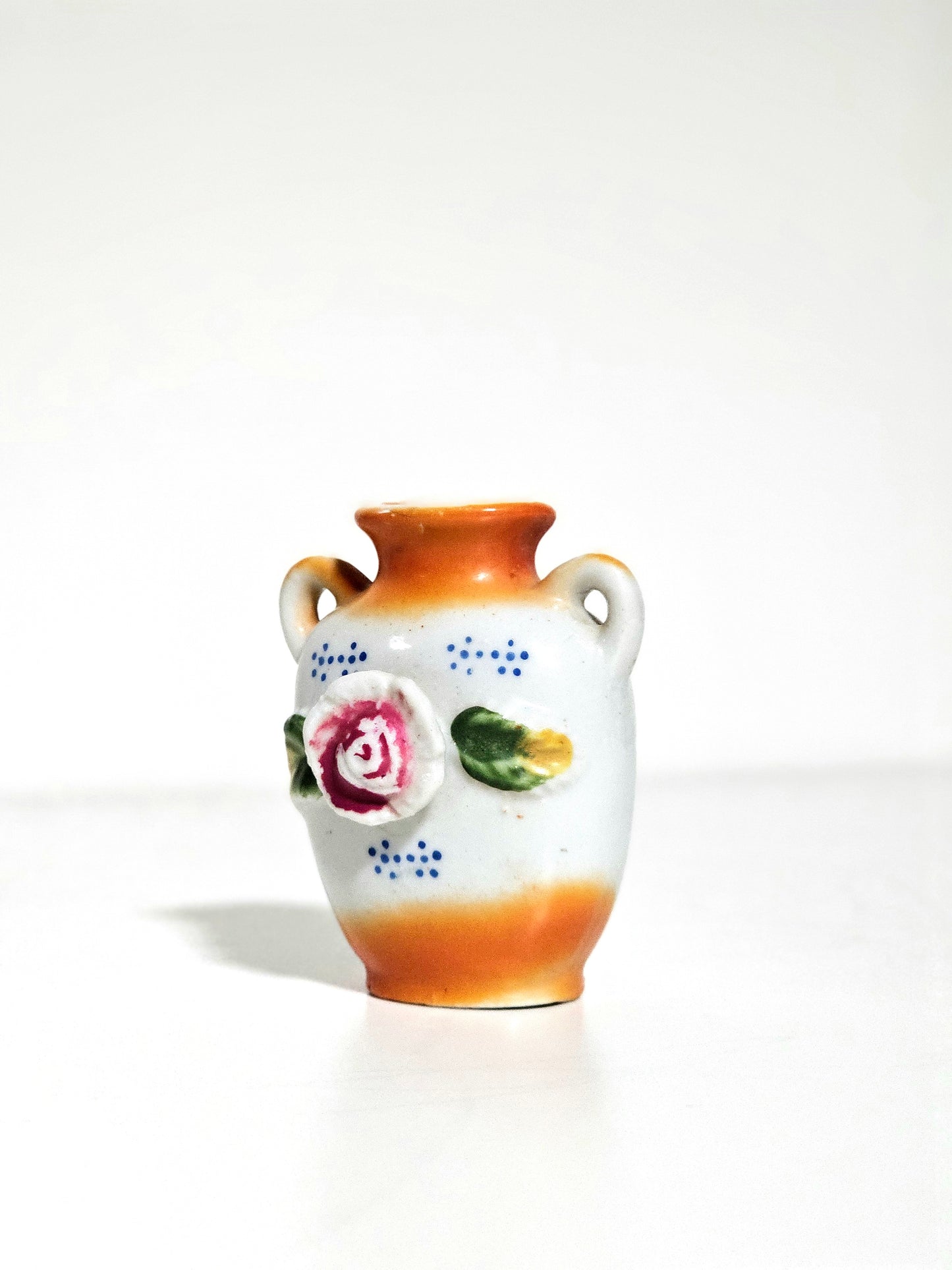 Miniature Porcelain Vase in Orange