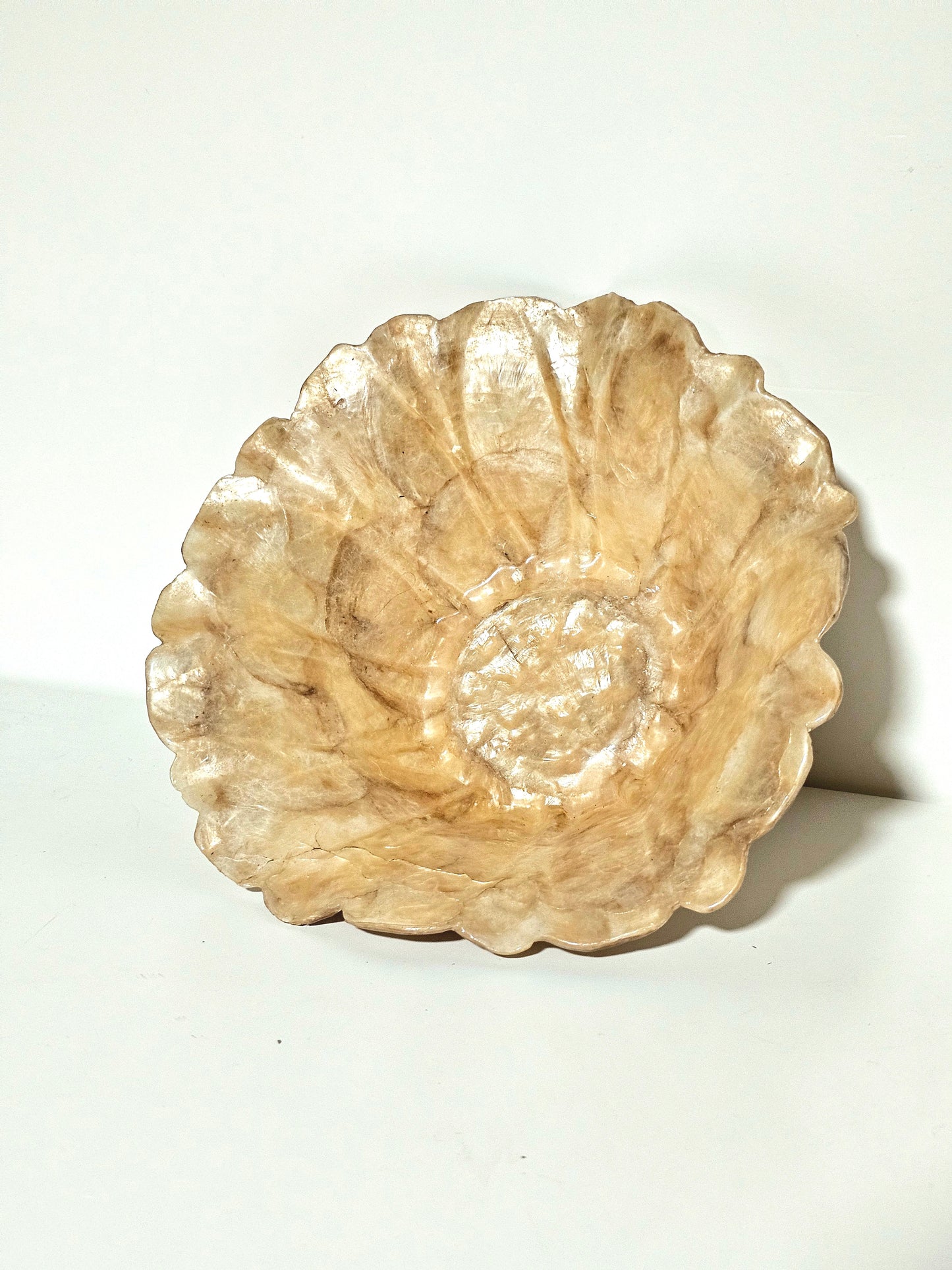 Vintage Capiz Shell Sunflower Nesting Bowls