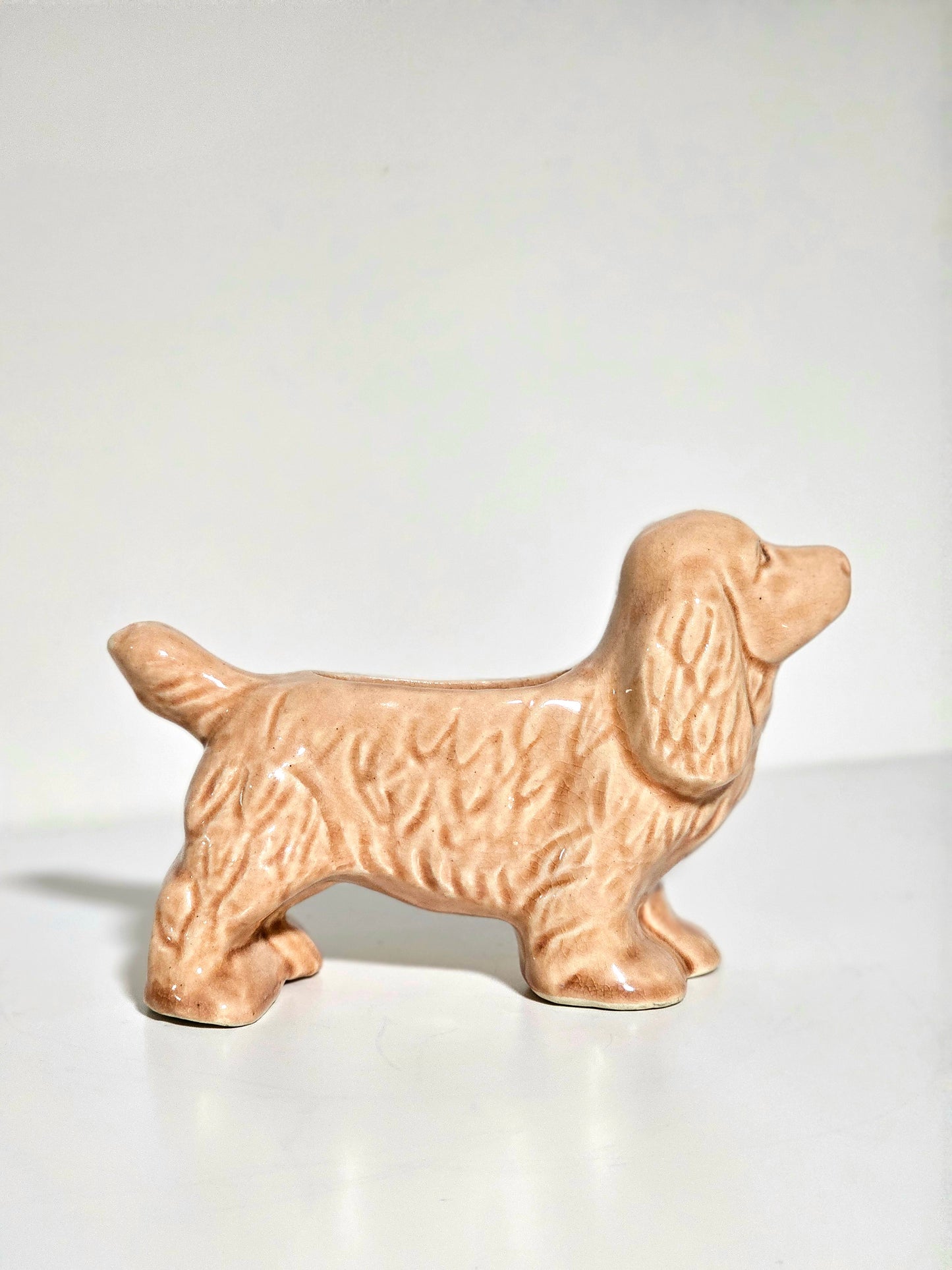 Early American Pottery Ceramic Cocker Spaniel Planter