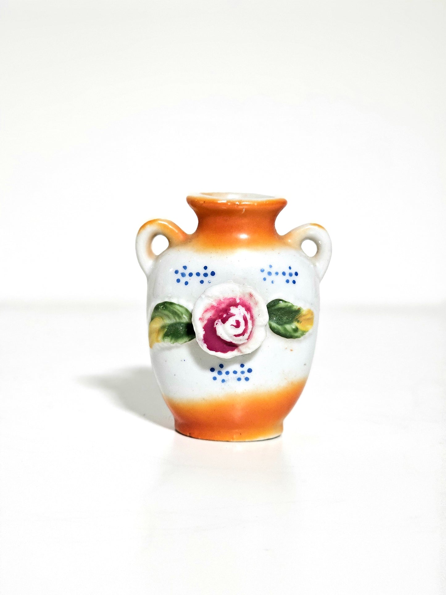 Miniature Porcelain Vase in Orange