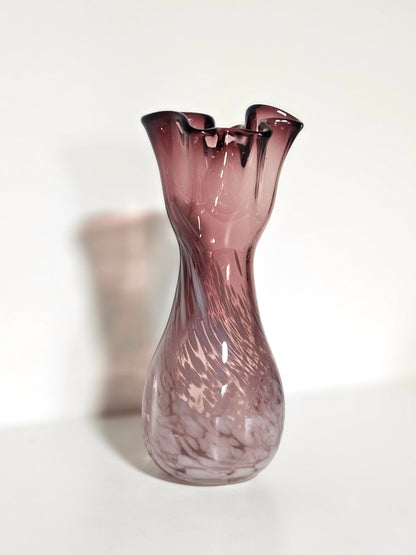 Hand-blown Amethyst Handmercheif Vase