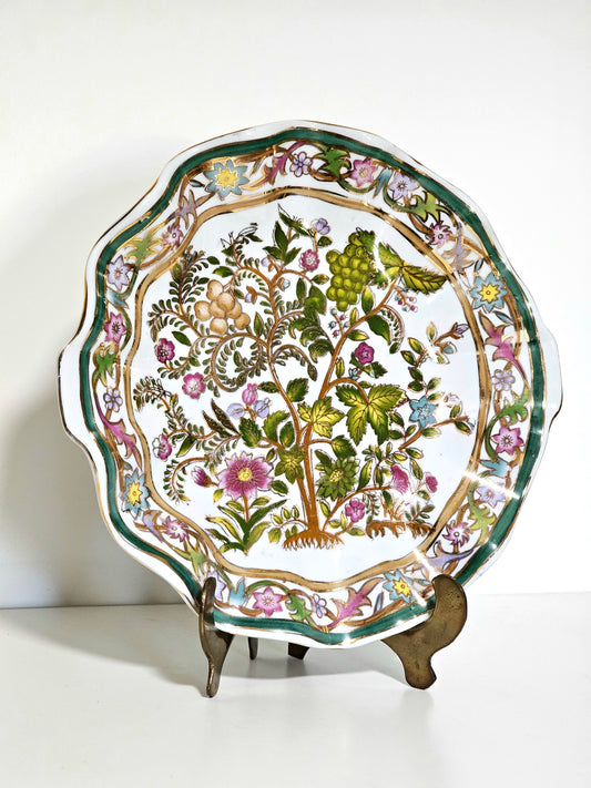 Vintage Chinoiserie Ruffled Decorative Plate