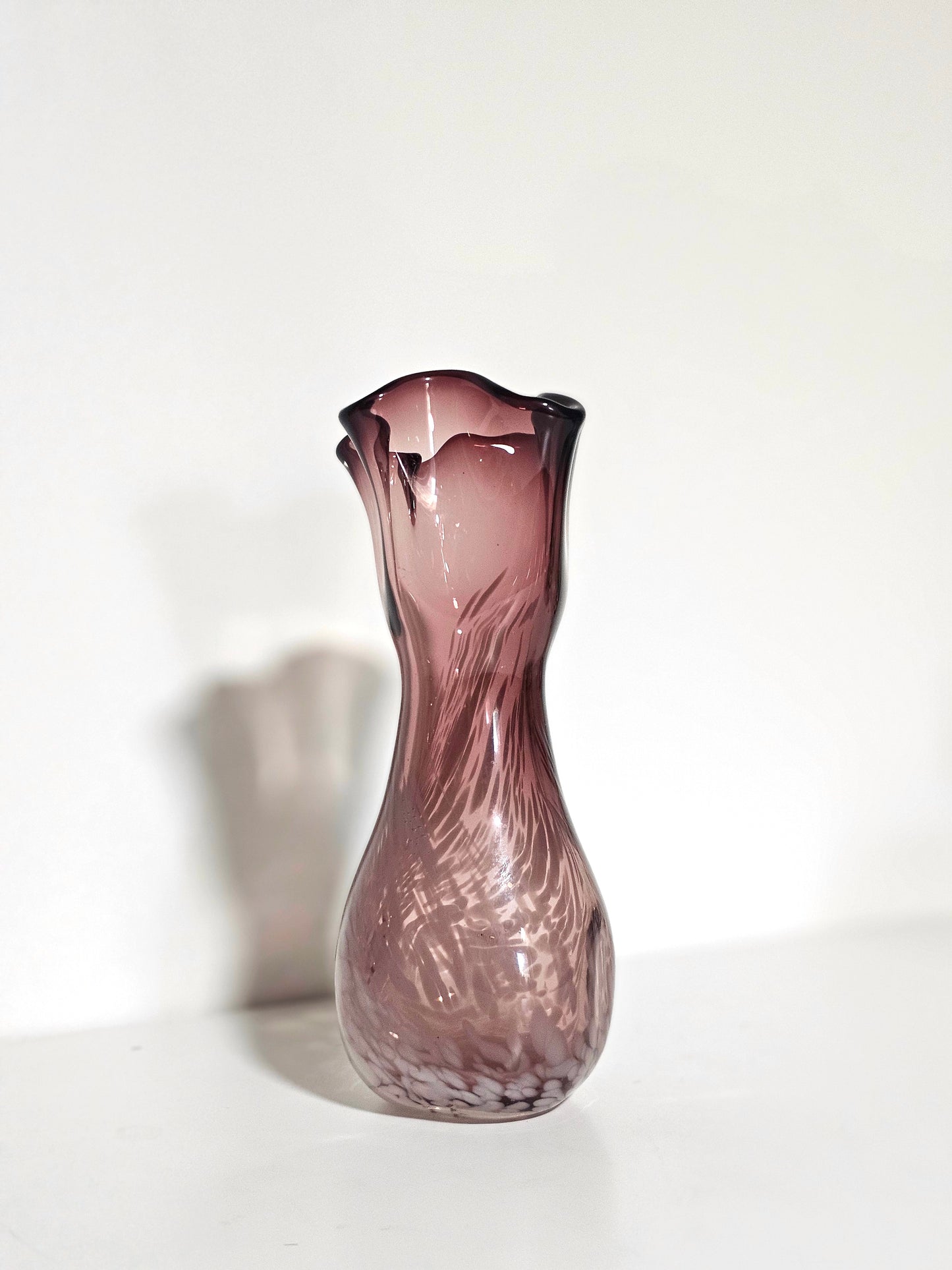 Hand-blown Amethyst Handmercheif Vase