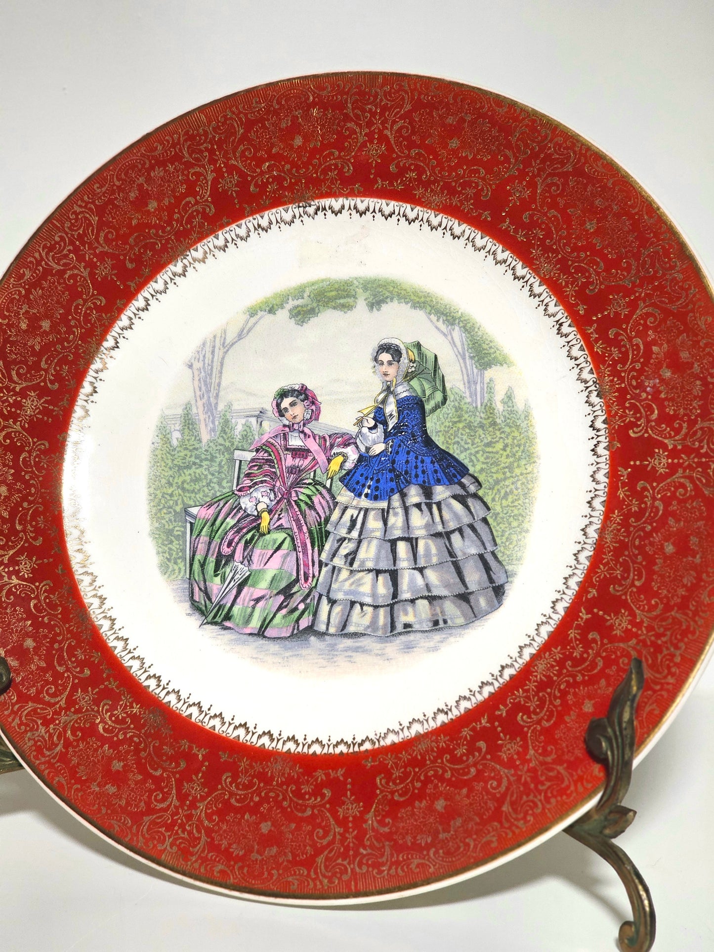 Imperial Salem 23k Gold Burgundy Plates