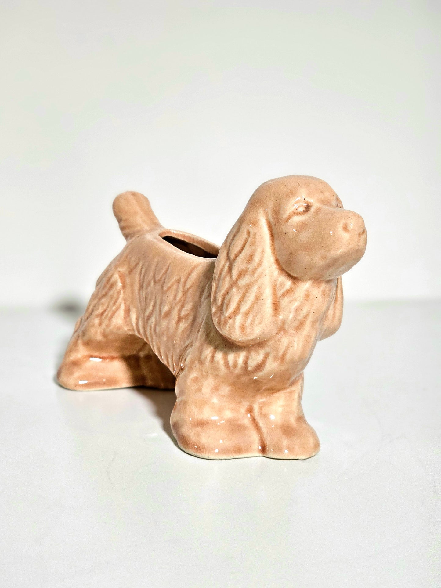 Early American Pottery Ceramic Cocker Spaniel Planter