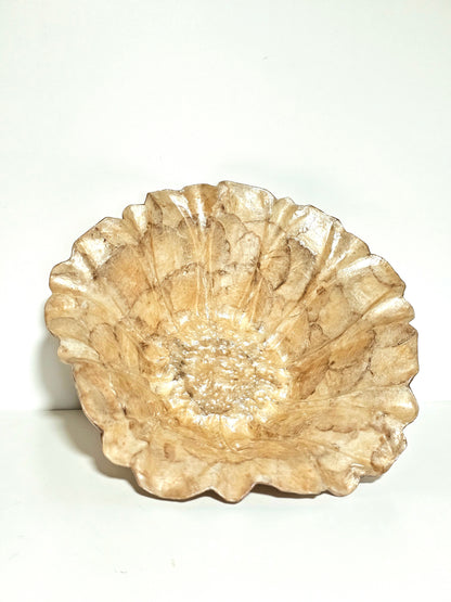 Vintage Capiz Shell Sunflower Nesting Bowls