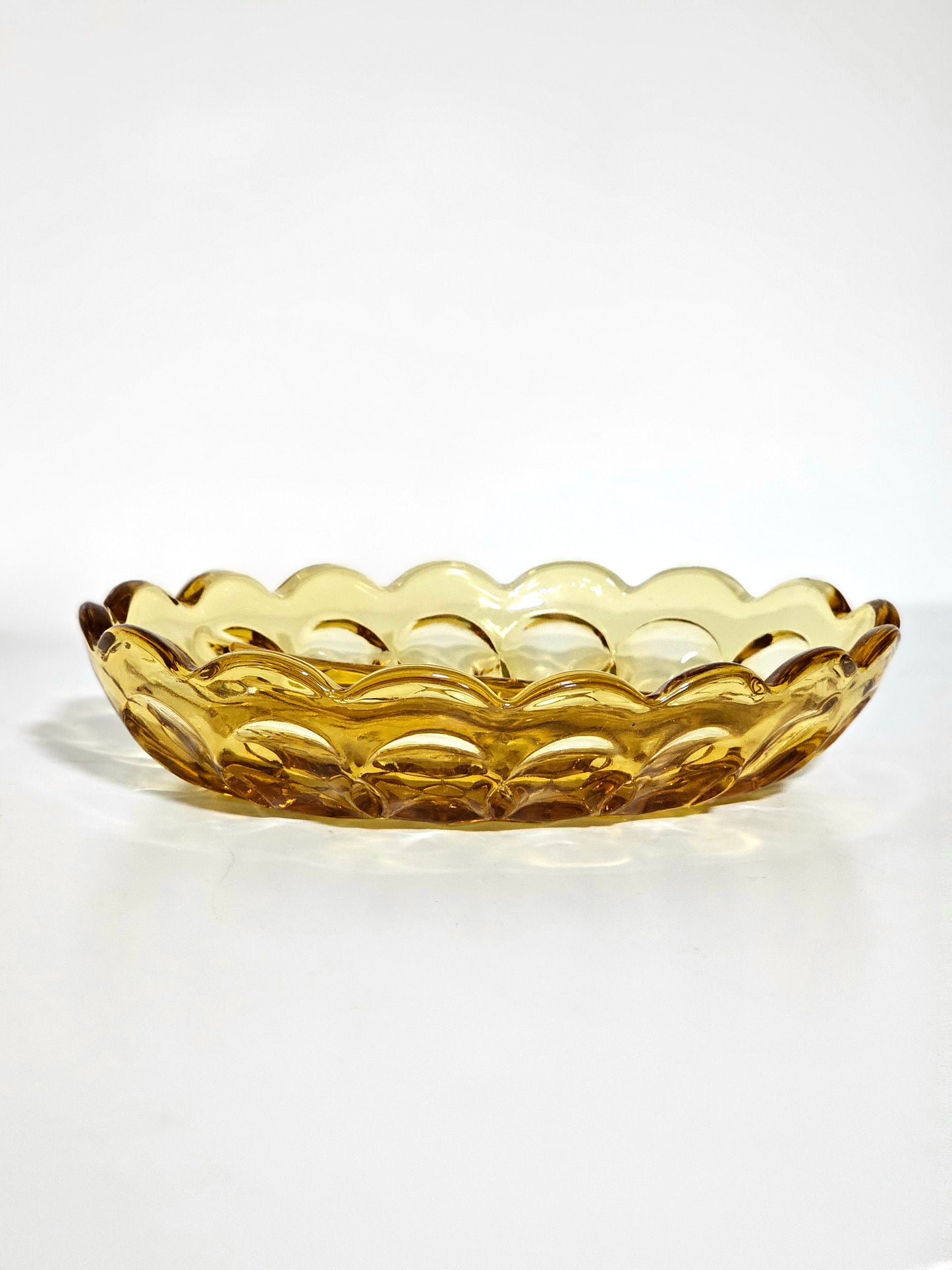 Golden Honey Amber Glass Relish Dish